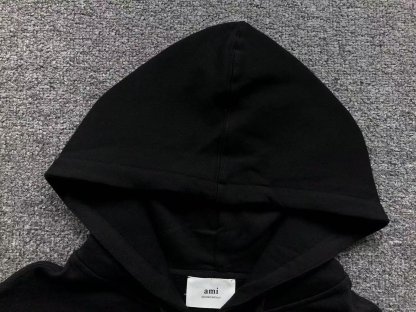 Ami Big Red Heart Zip Up Hoodie White