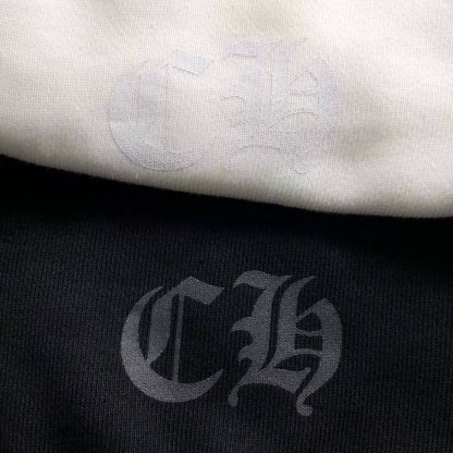 Chrome Hearts Logo Zip Up Hoodie White