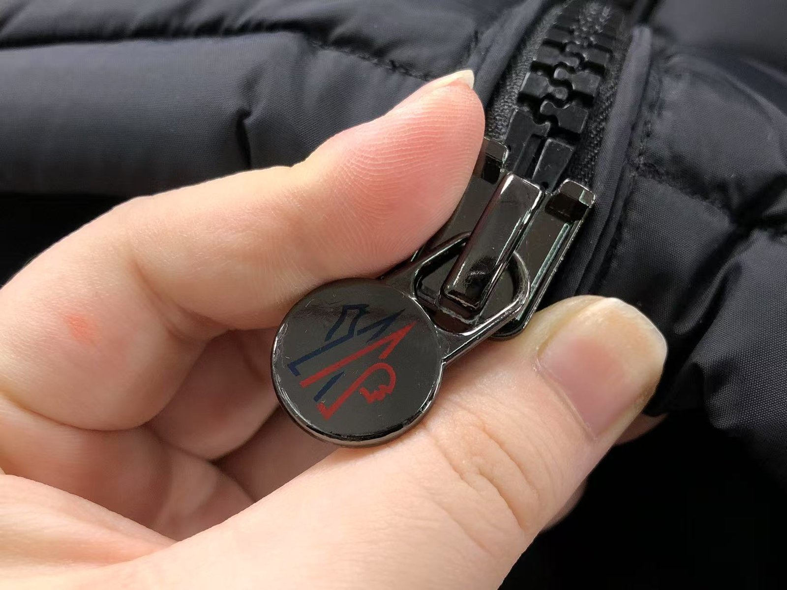 Moncler Faux Logo Puffer Jacket Black