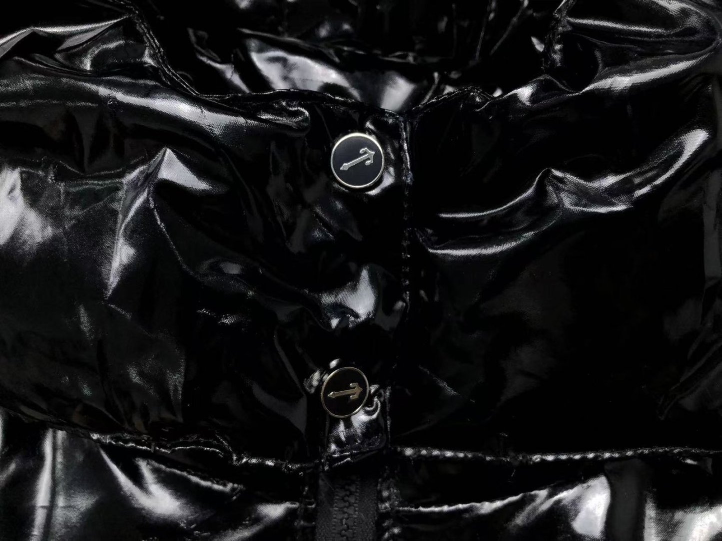 Trapstar Irongate Hooded Puffer Jacket Shiny Black