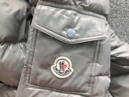 Moncler Logo Puffer Jacket Grey