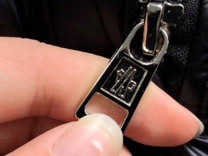 Moncler Logo Shiny Puffer Jacket Dark Navy