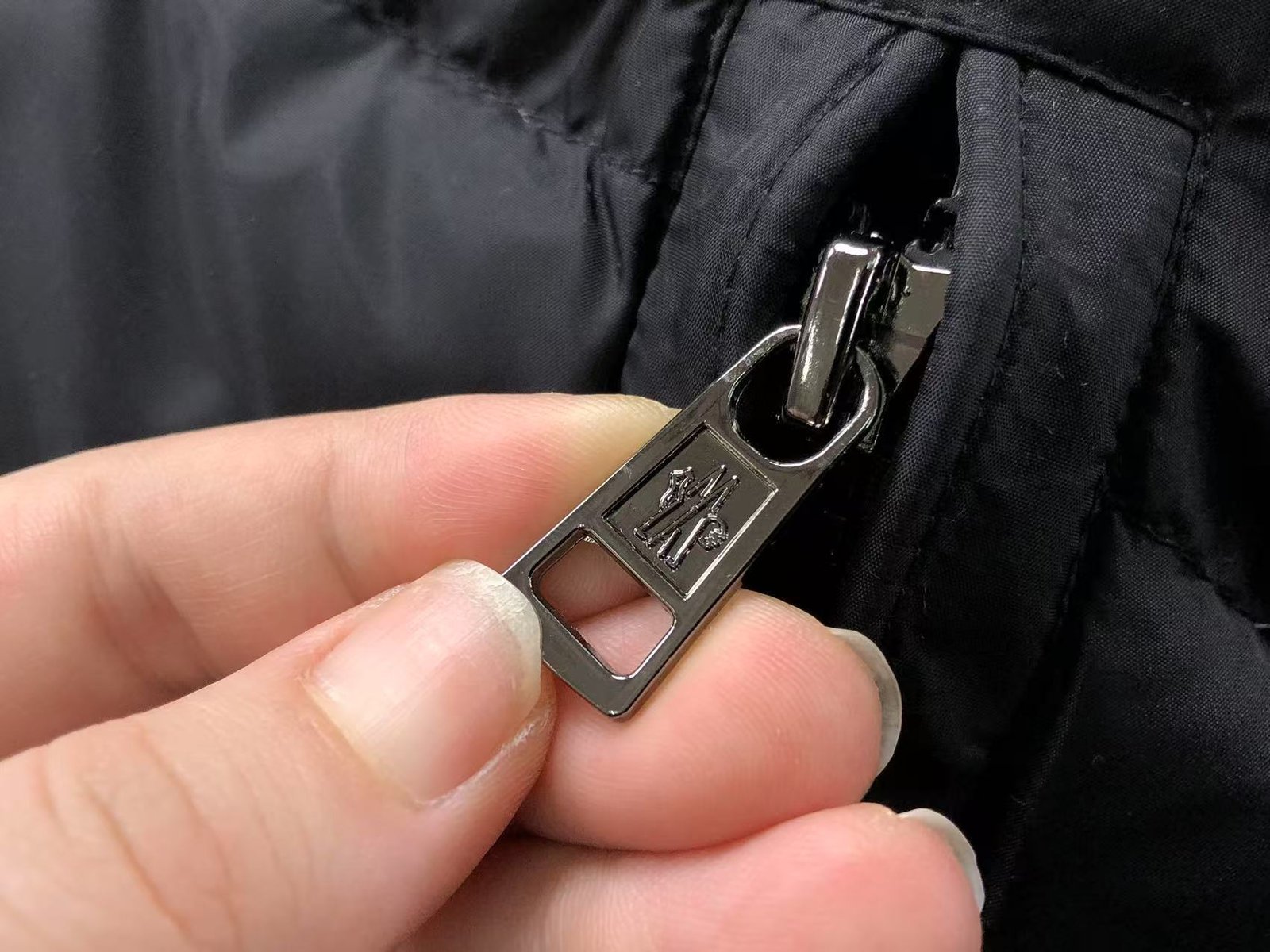 Moncler Faux Logo Puffer Jacket Black