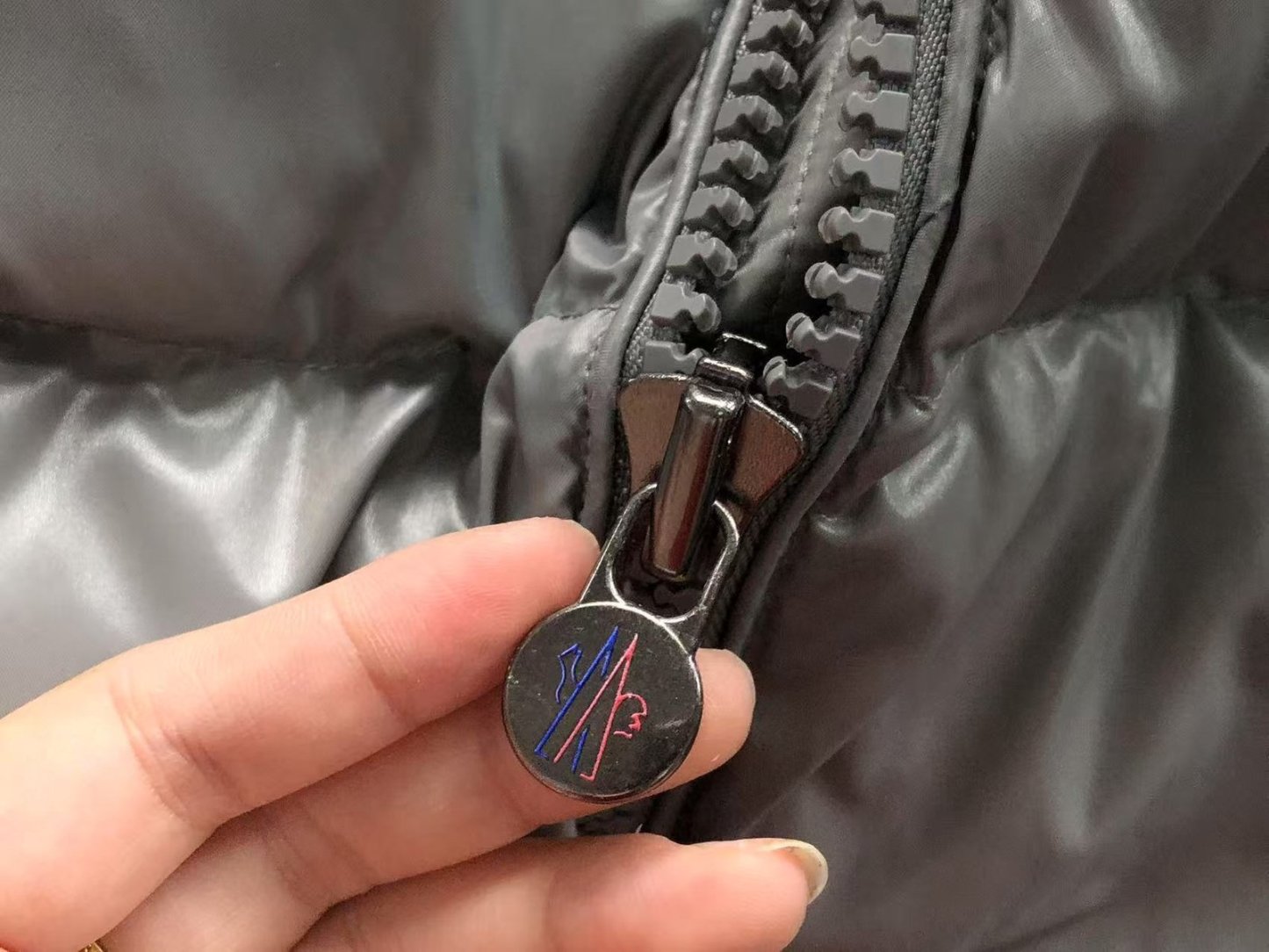 Moncler Logo Puffer Jacket Grey