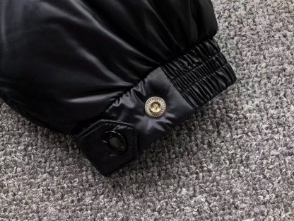 Moncler Logo Shiny Puffer Jacket Dark Navy