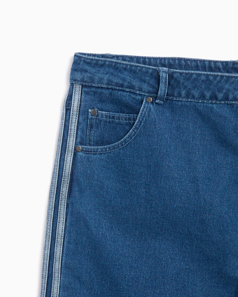 Loose Wide-Leg Jeans(Blue)