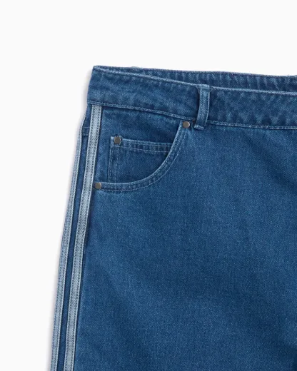 Loose Wide-Leg Jeans(Blue)