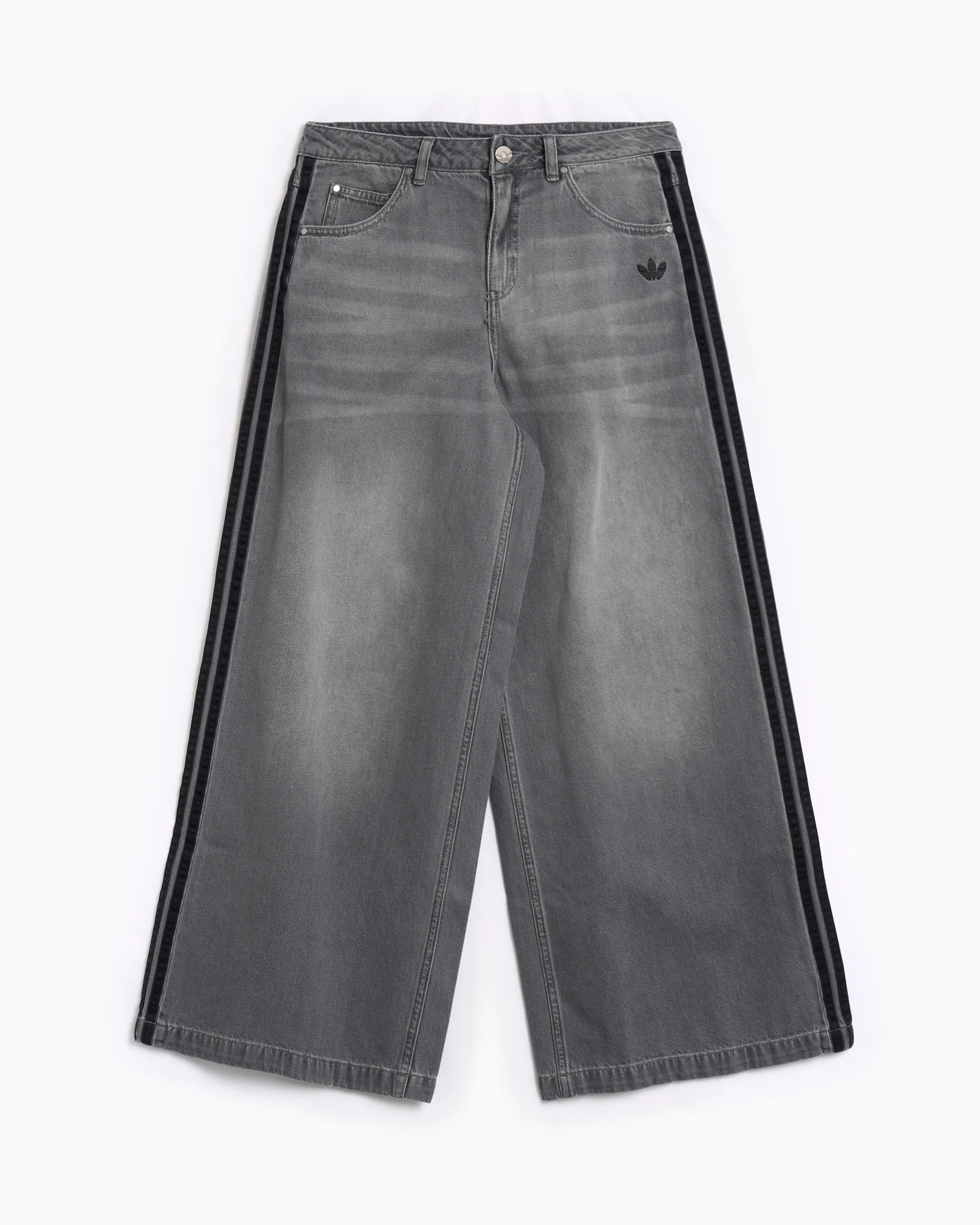 Loose Wide-Leg Jeans(Grey)