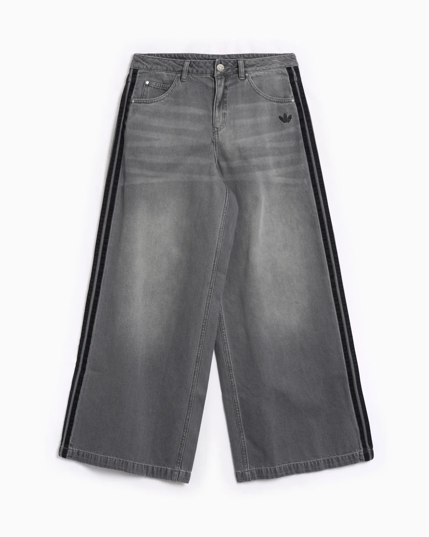 Loose Wide-Leg Jeans(Grey)