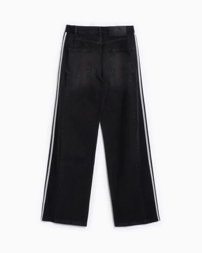 Loose Wide-Leg Jeans(Black)