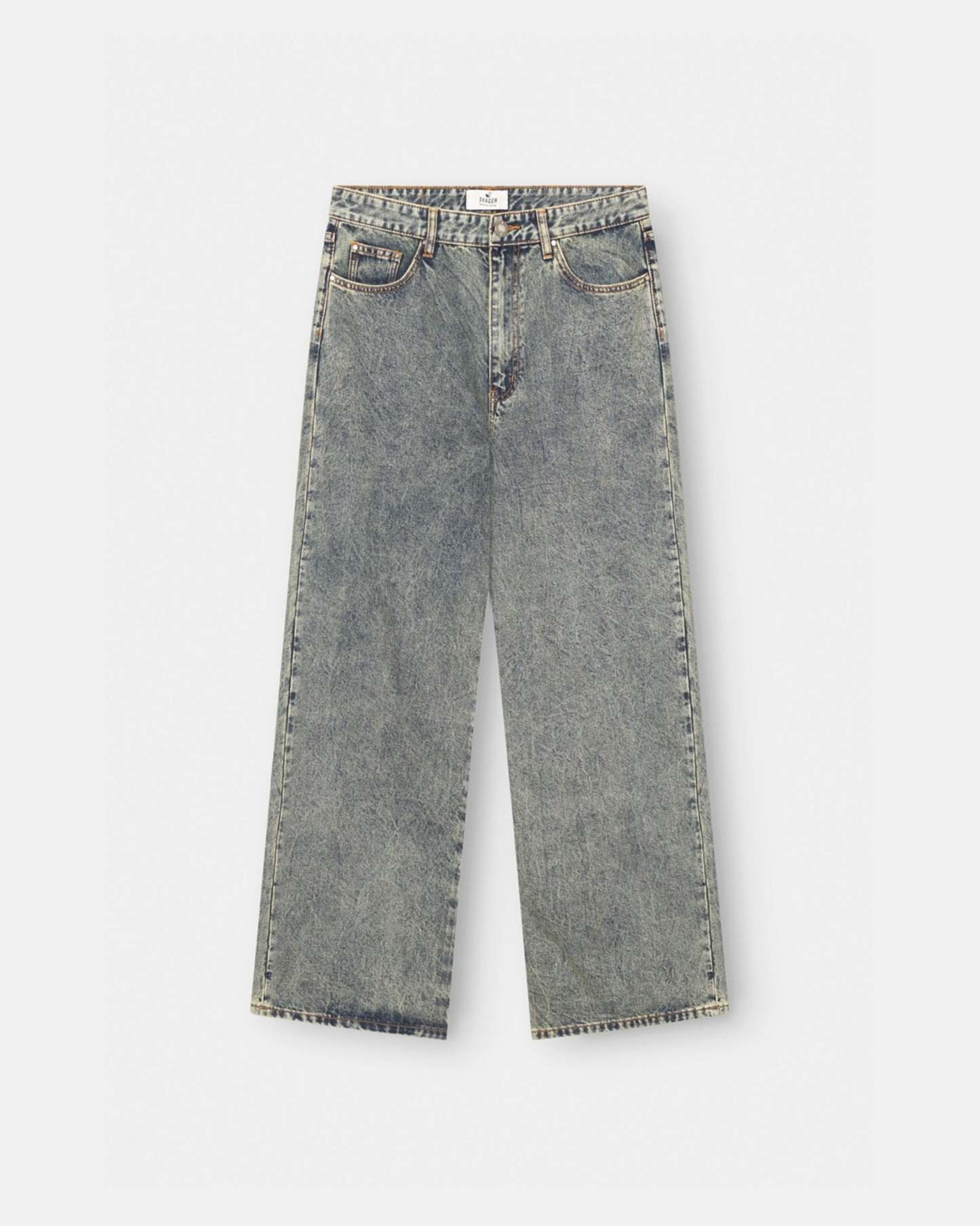 Extra baggy Denim Jeans Mid Blue Vintage Wash-OSI