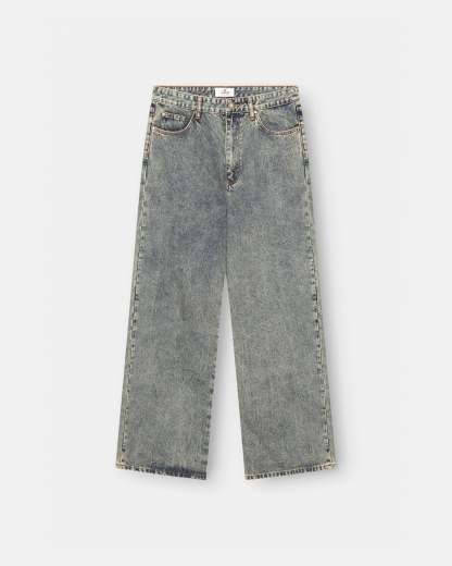 Extra baggy Denim Jeans Mid Blue Vintage Wash-OSI