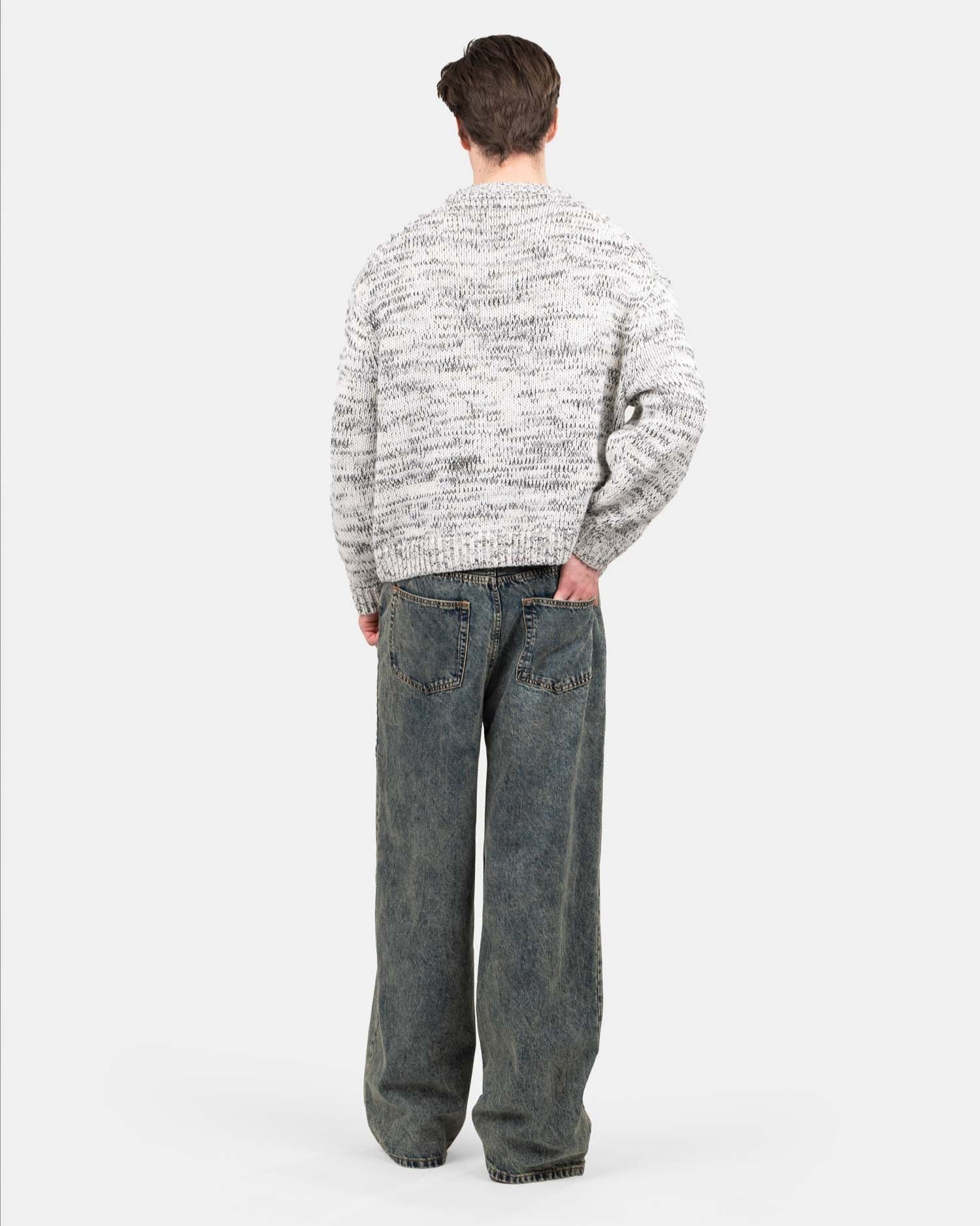 Extra baggy Denim Jeans Mid Blue Vintage Wash-OSI