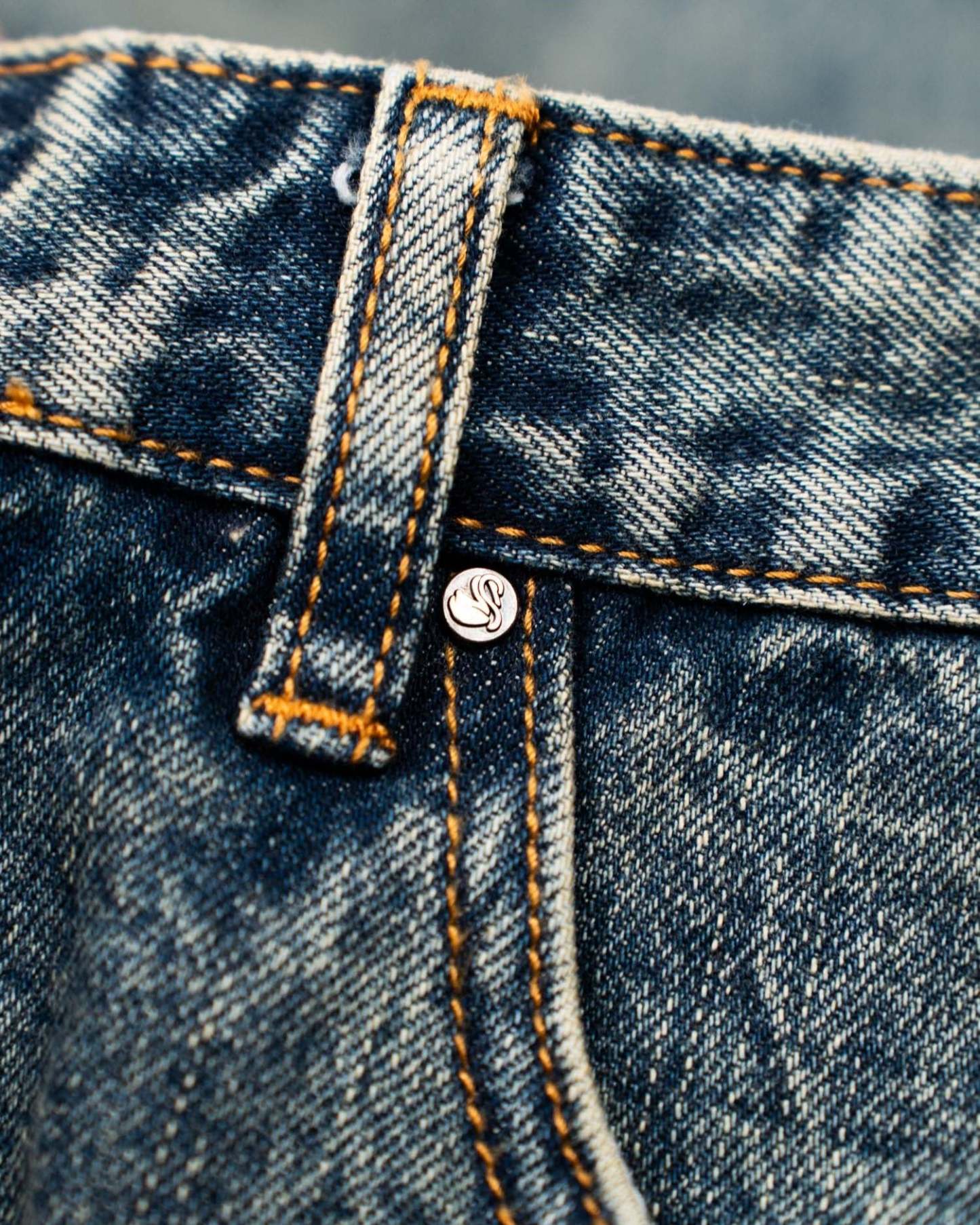 Extra baggy Denim Jeans Mid Blue Vintage Wash-OSI