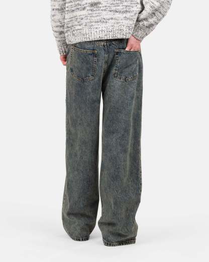 Extra baggy Denim Jeans Mid Blue Vintage Wash-OSI