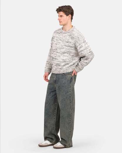 Extra baggy Denim Jeans Mid Blue Vintage Wash-OSI