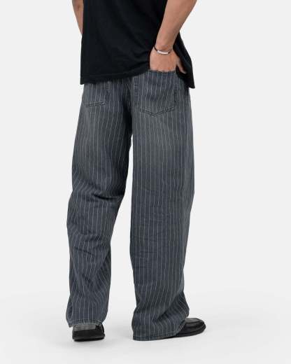 Extra baggy Denim Washed Pinstripe-OSI