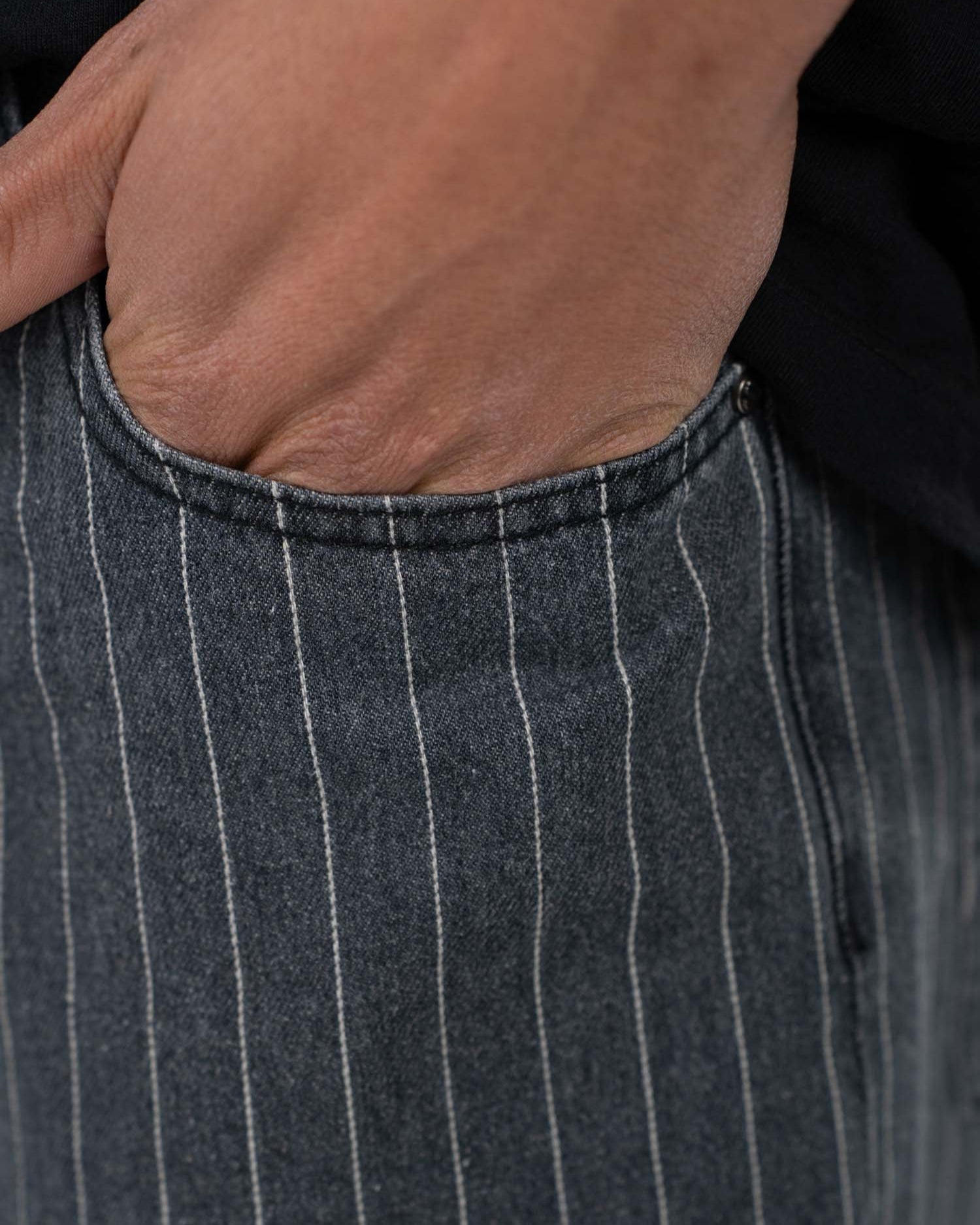 Extra baggy Denim Washed Pinstripe-OSI