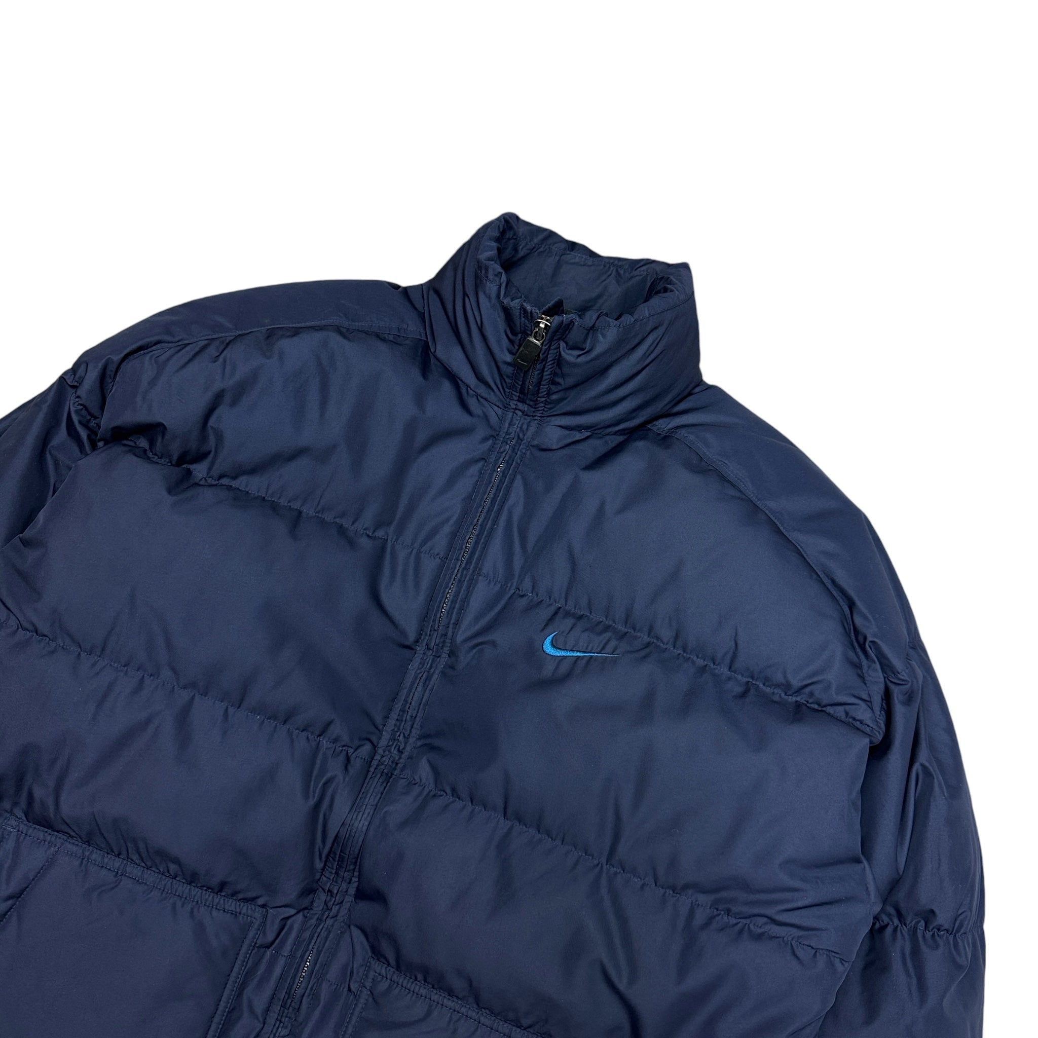 Vintage 90s Center-Swoosh Pufferjacke Navy-OSI