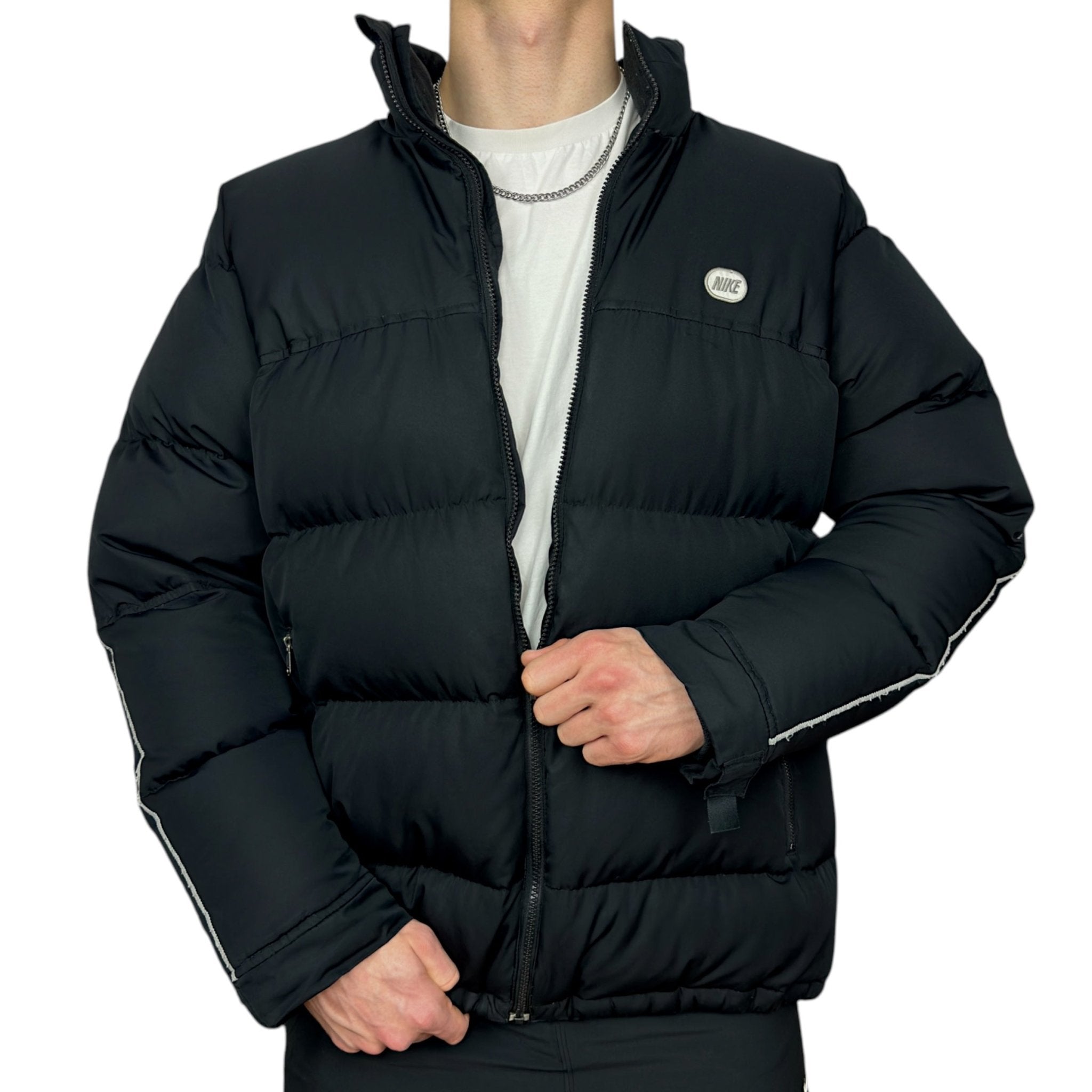 Vintage  Rare Down Pufferjacke Schwarz-OSI