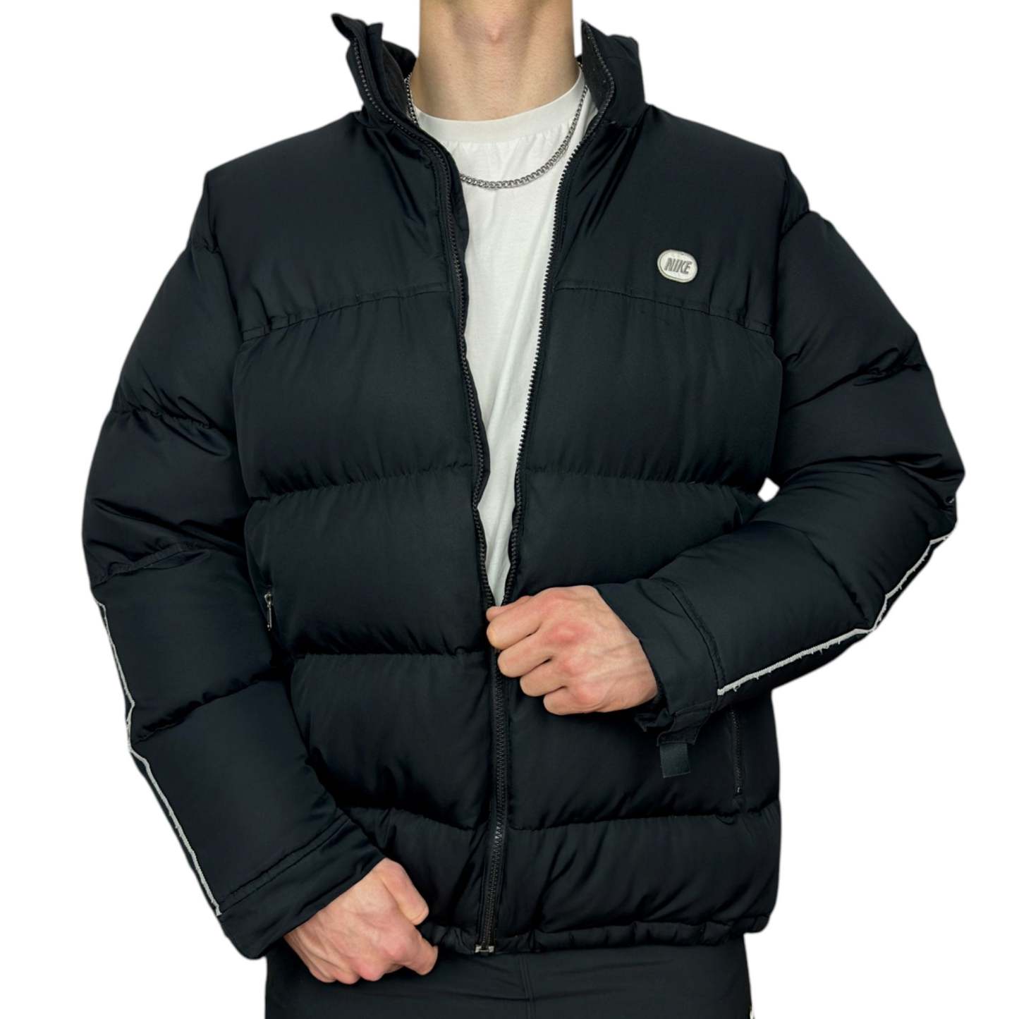 Vintage  Rare Down Pufferjacke Schwarz-OSI