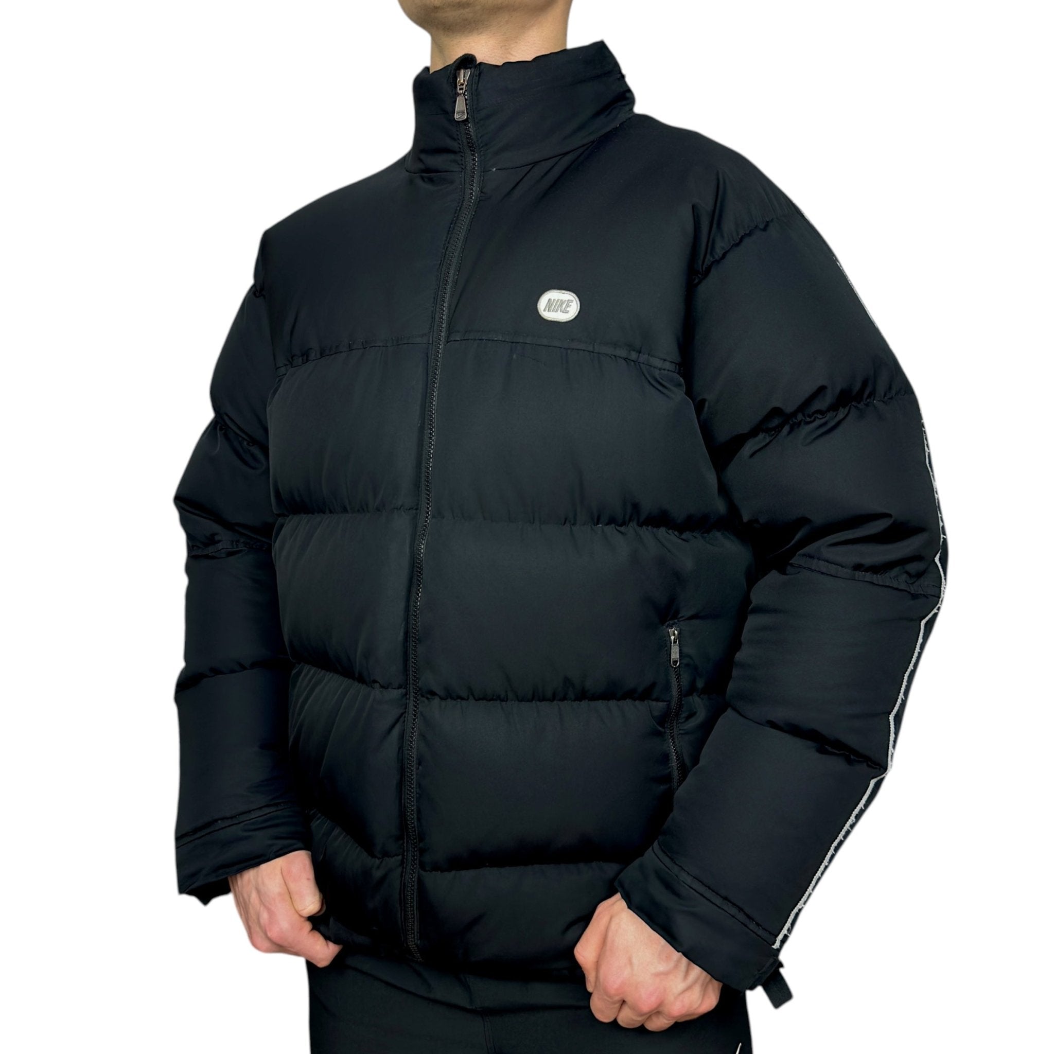 Vintage  Rare Down Pufferjacke Schwarz-OSI