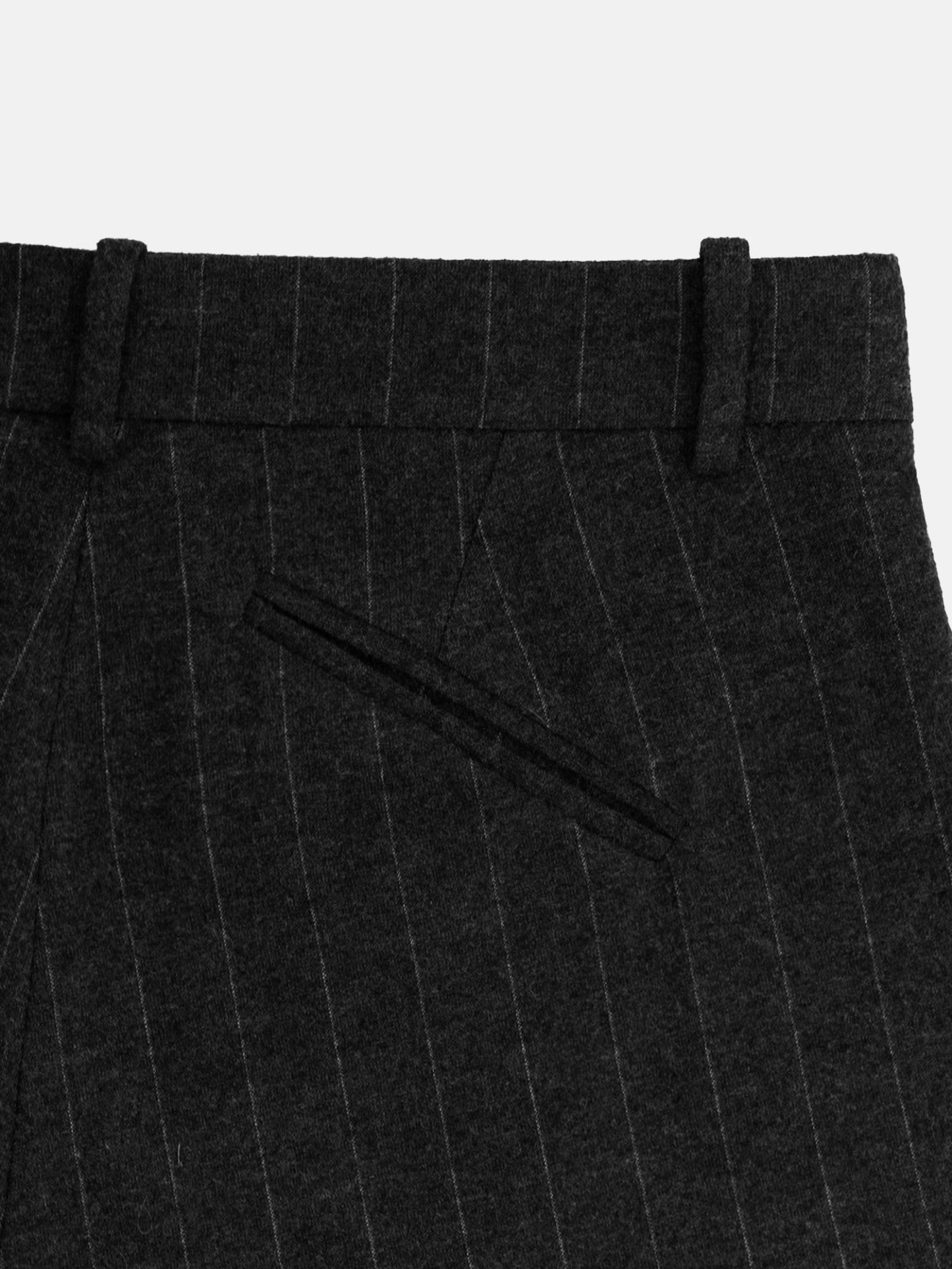PINSTRIPE PLEATED PANTS - BLACK-OSI