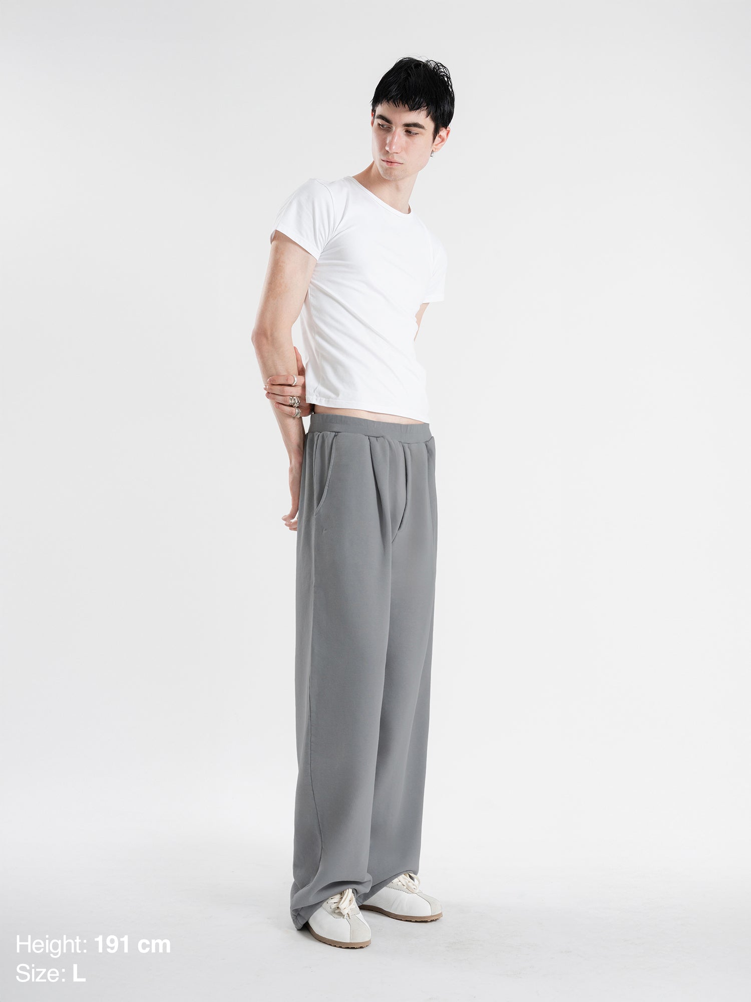 PLEATED SWEATPANTS - GRAY-OSI