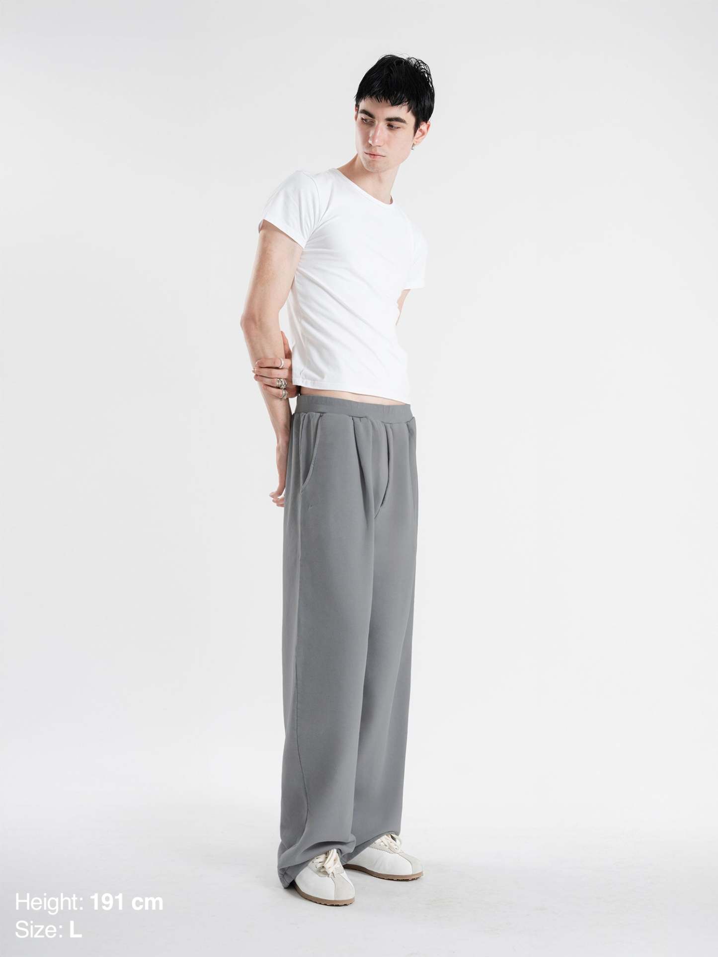 PLEATED SWEATPANTS - GRAY-OSI