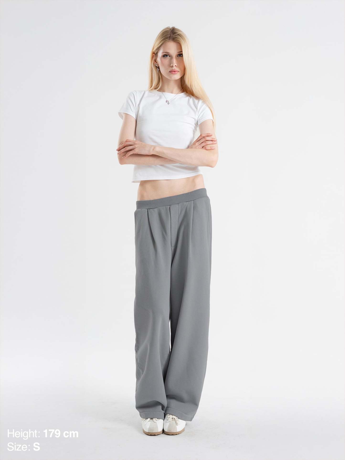 PLEATED SWEATPANTS - GRAY-OSI