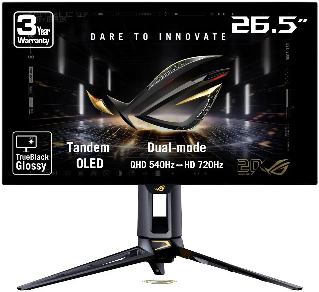 ROG 540Hz / 720Hz Dual-Mode Tandem OLED Gaming Monitor SCREEN HDR500 DISPLAY OLED DP+HDMI+USB