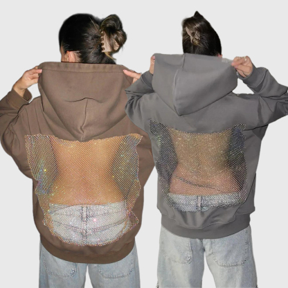 Backstage Crystal-Mesh Hoodie