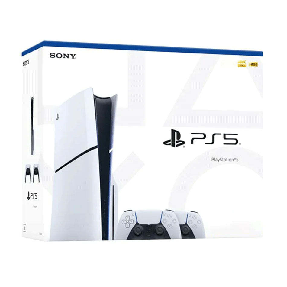 Sony Playstation PS5 Slim Console Two Dualsense Wireless Controllers Bundle (00497) With Official Playstation Warranty