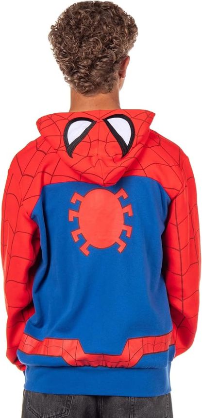 Marvel Spider-Man Hoodie Men's Cosplay Costume Zip Up Hooded Sweatshirt