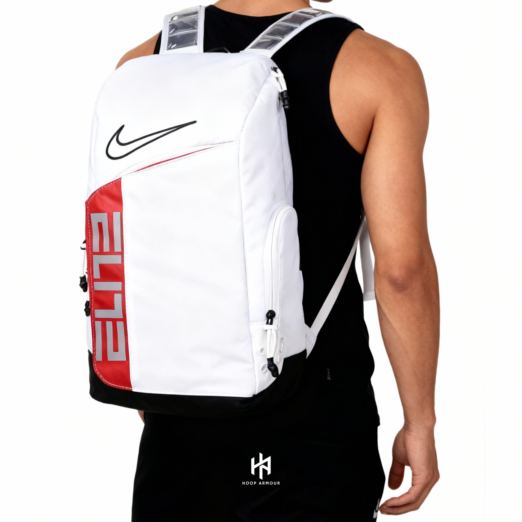 Hoop Armour Elite Backpack White Red-Maverick