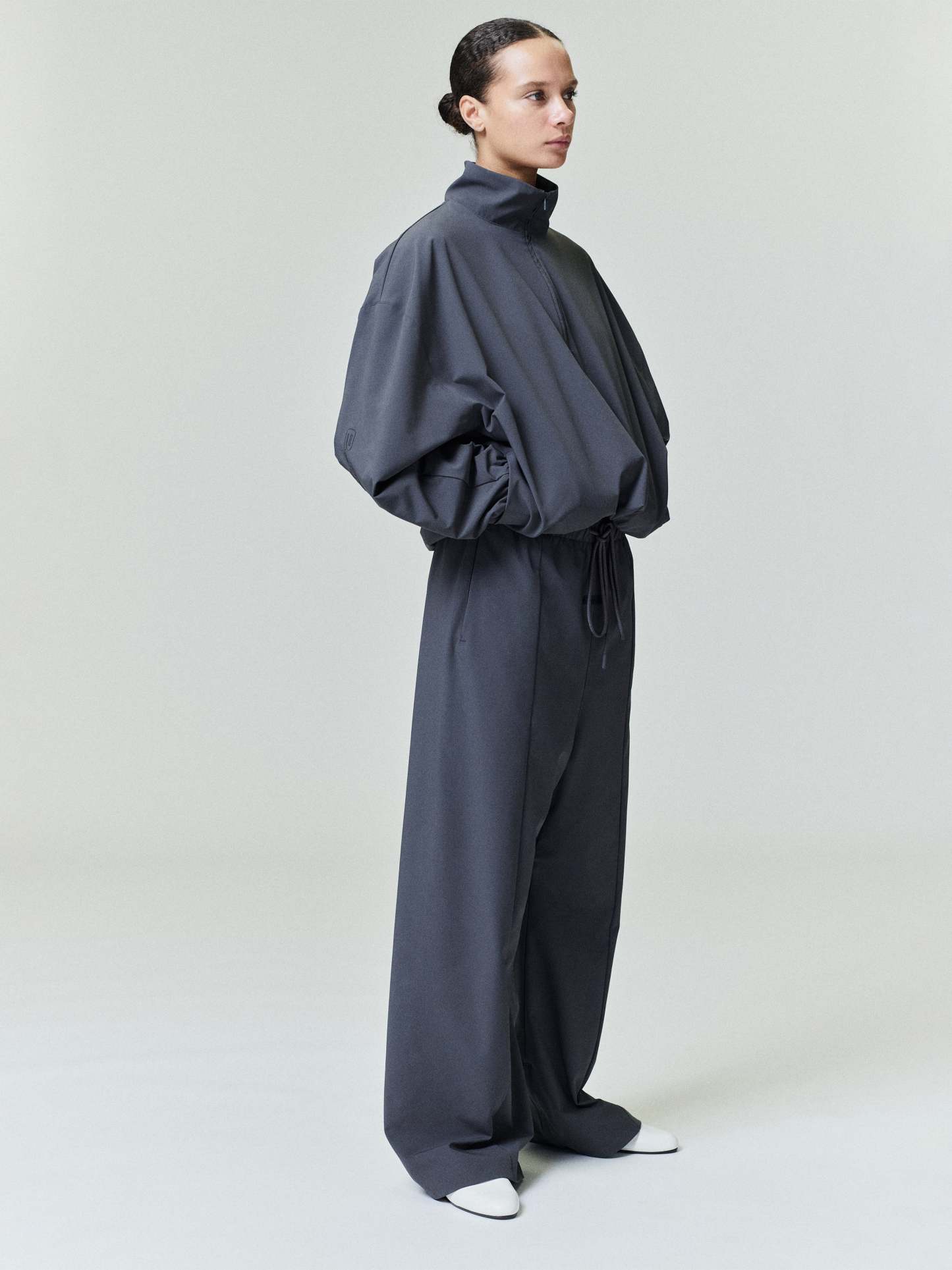 Womens Nylon Half Zip Track Jacket