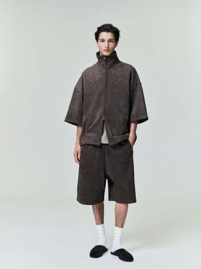 Suede Fleece Relaxed Short