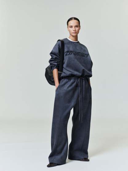 Suede Fleece Flare Sweatpant