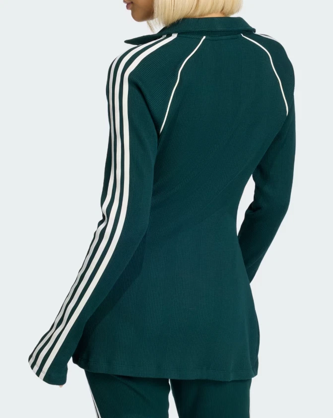 adidas Originals Button Down Waffle Top Women Lifestyle Casual AsiaFit KS7810