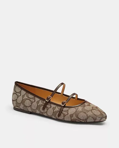 DOUBLE BUCKLE MARY JANE IN SIGNATURE JACQUARD