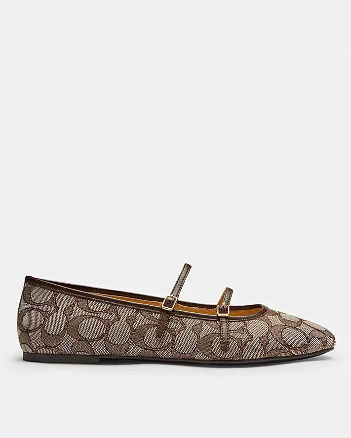 DOUBLE BUCKLE MARY JANE IN SIGNATURE JACQUARD