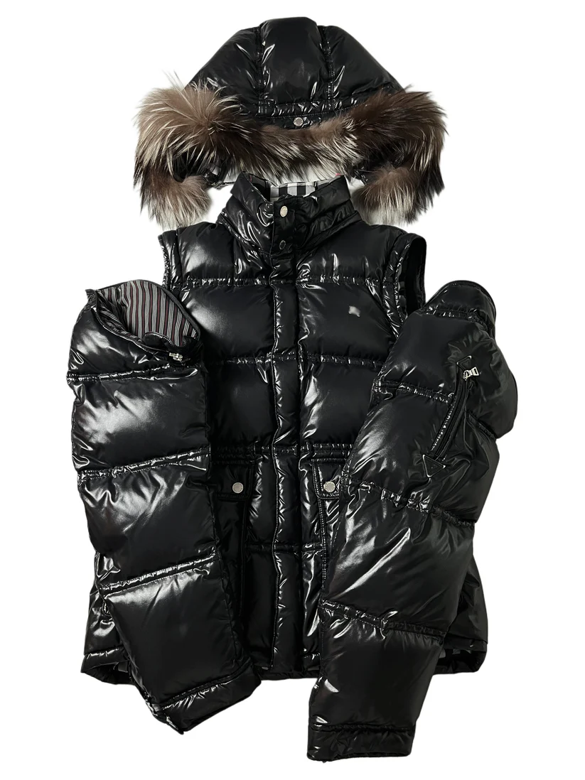 Genuine leather down jacket + (scarf)