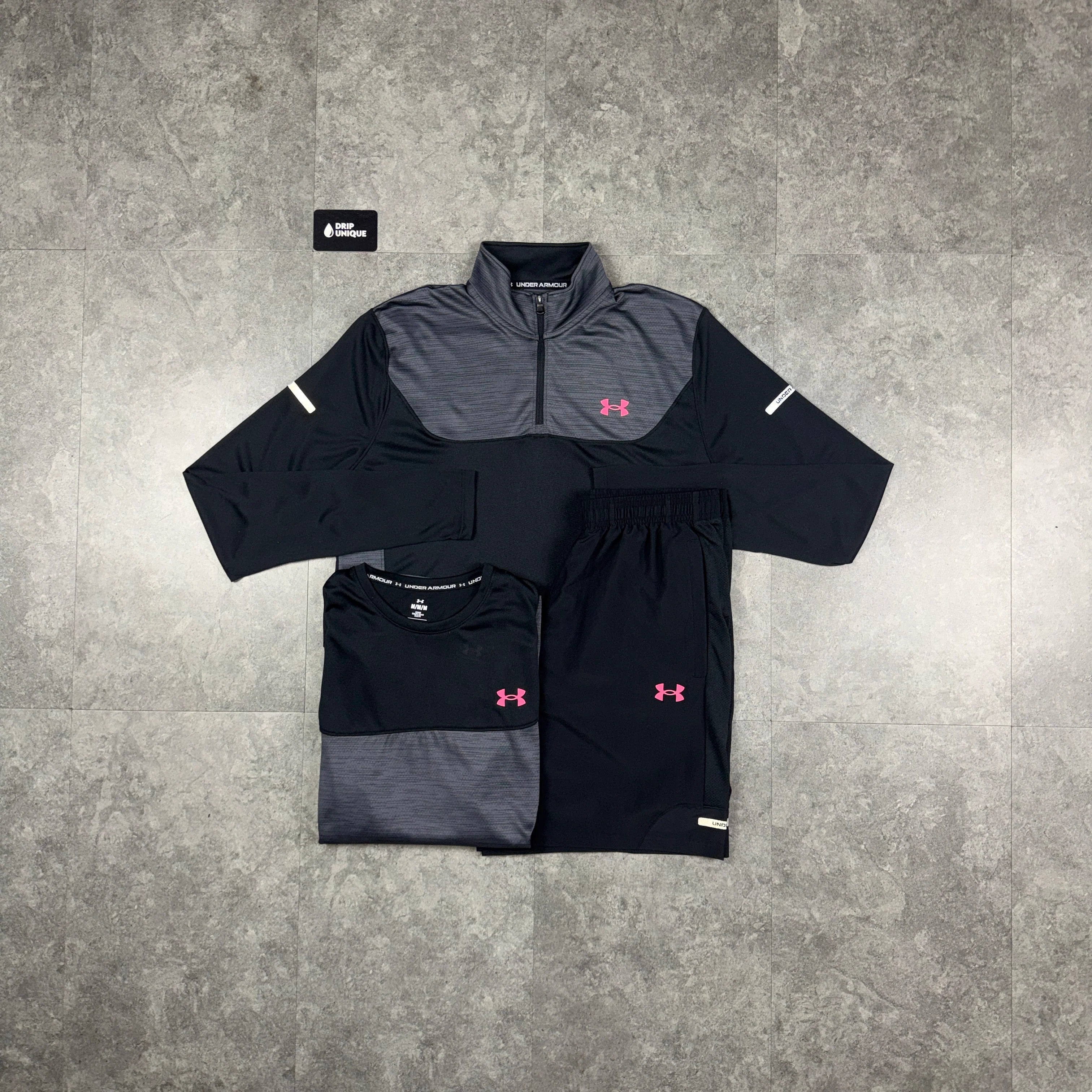 Under Armour Tech Utility T-Shirt Black / Pink Bundle