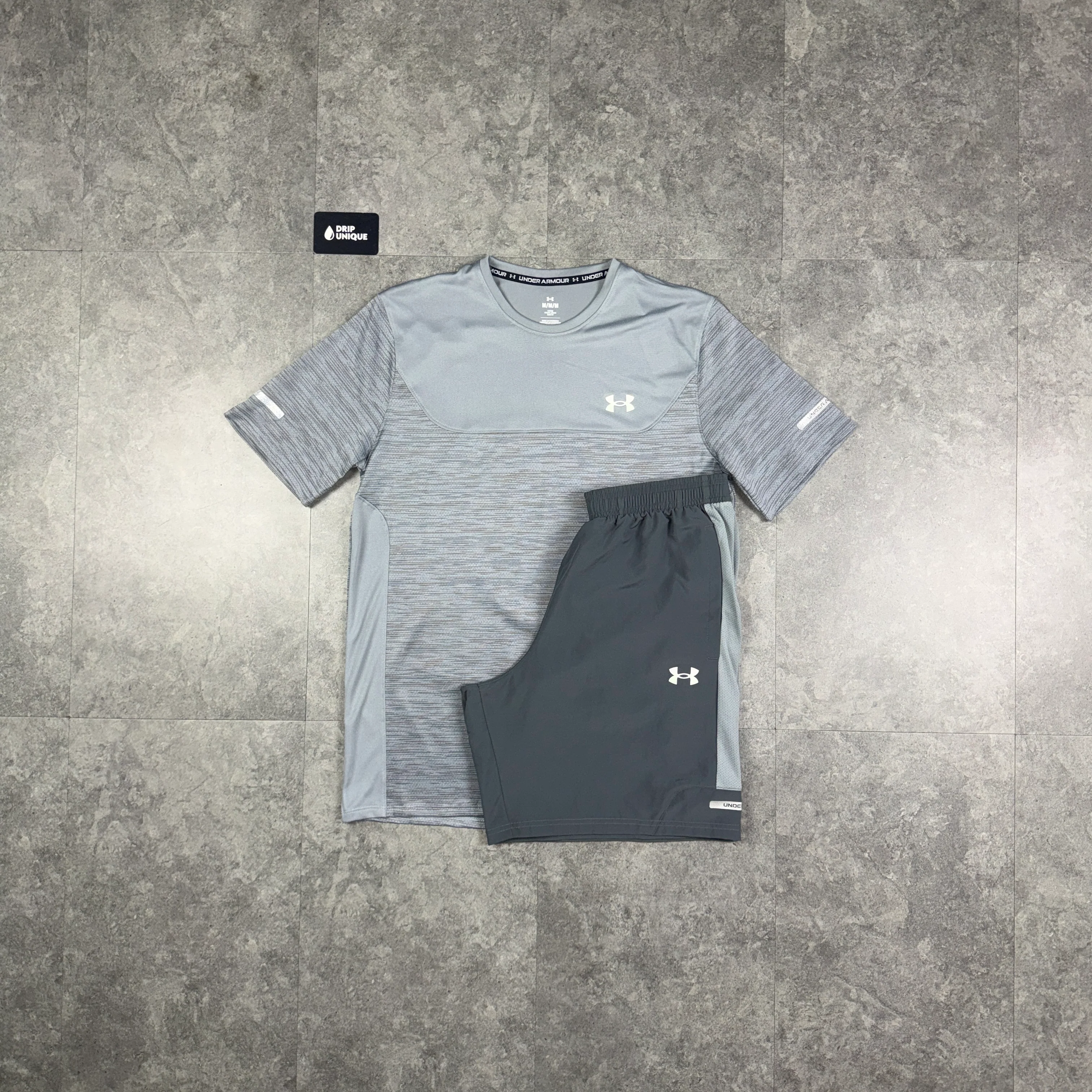 Under Armour Tech Utility T-Shirt Grey & Grey Tech Utility Shorts Set