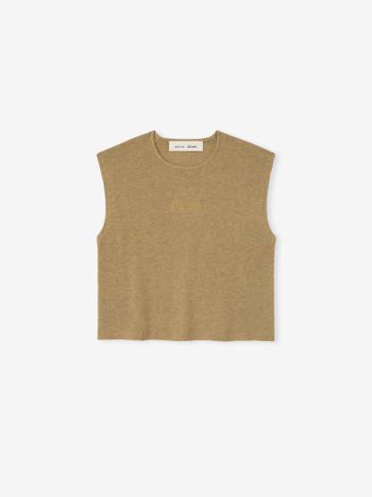 Womens Signature Rib Knit Cropped Top