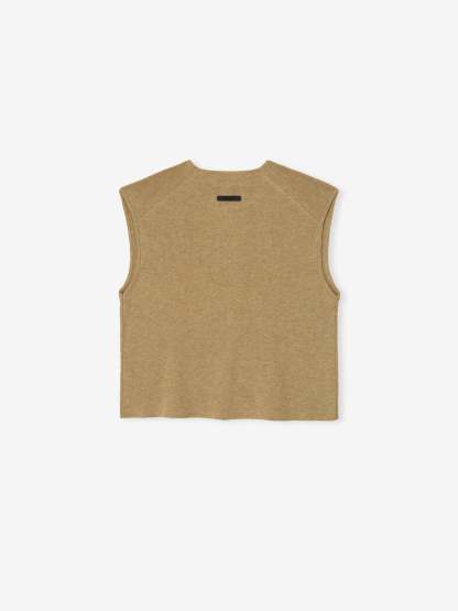 Womens Signature Rib Knit Cropped Top