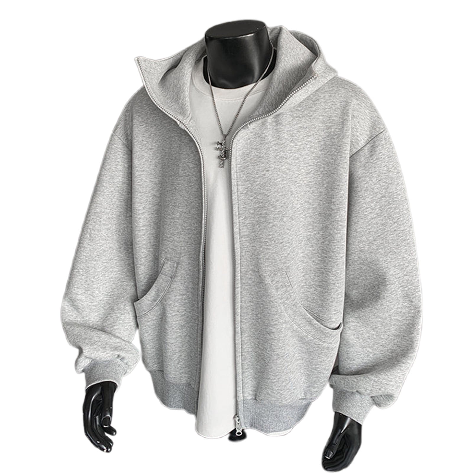 JTieacloth Zip Pullover Sweatshirts Men's Hoodies & Sweatshirts Lightweight Comfortable Zip Up Hoodie Casual Loose Fit Pullover Jacket For Daily Wear And Outdoor Activities Black