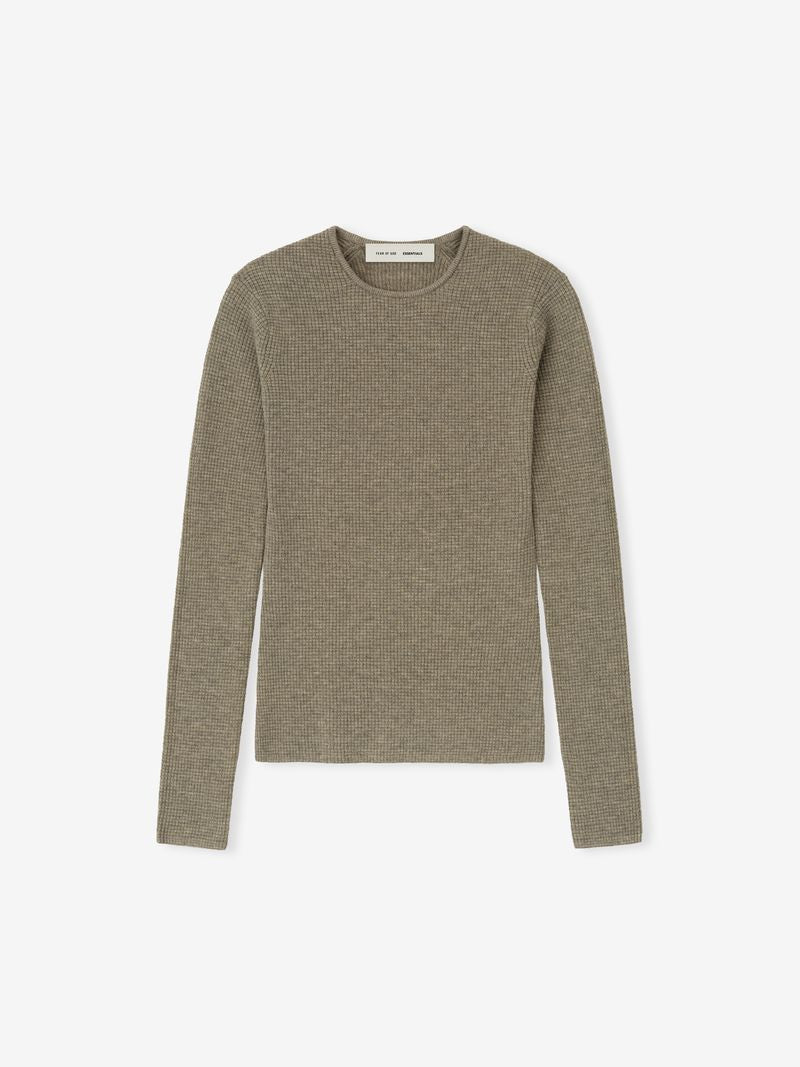Womens Waffle Long Sleeve Top
