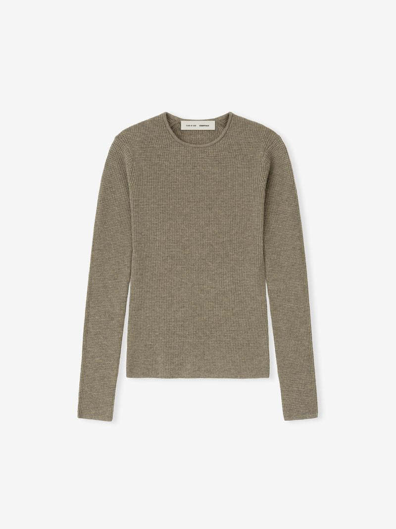 Womens Waffle Long Sleeve Top