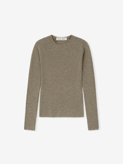 Womens Waffle Long Sleeve Top